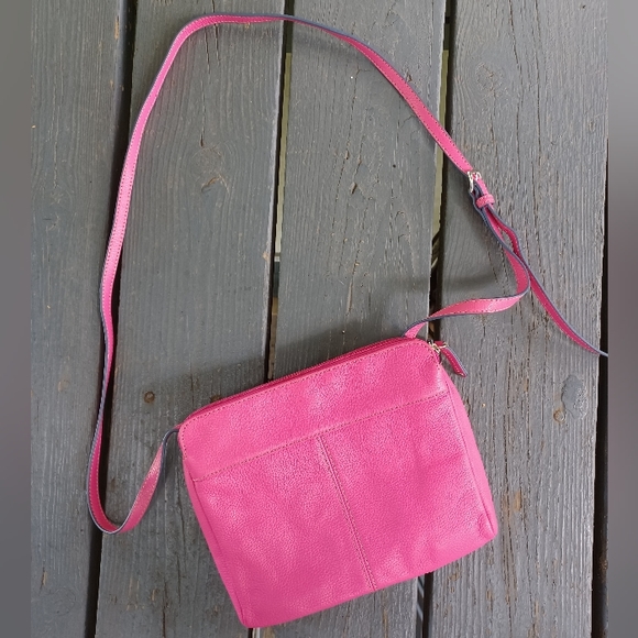 Tignanello crossbody pink leather bag - Picture 2 of 12